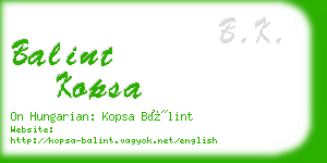 balint kopsa business card